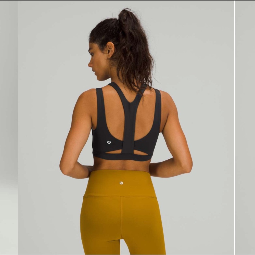 Lululemon High Neck Y-Back Train Bra in Black Size 8